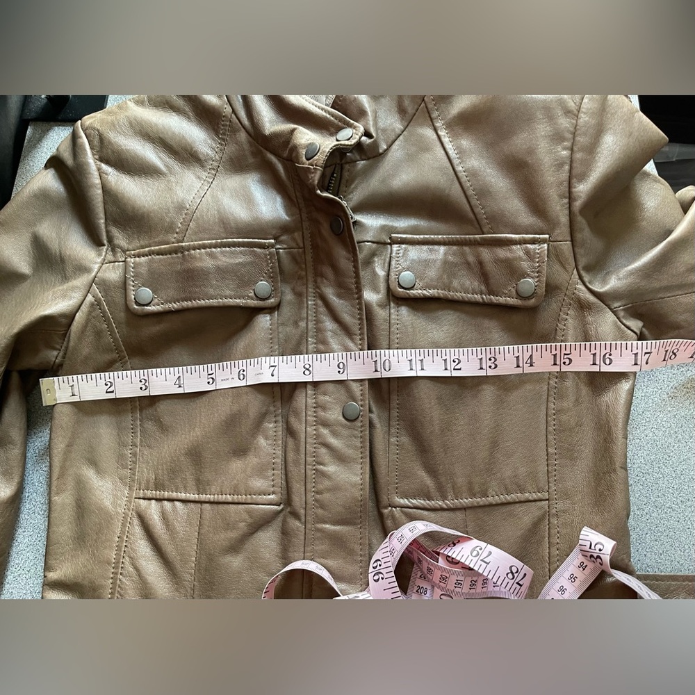 Danier Brown Utility Leather Jacket Size XS - Picture 12 of 16